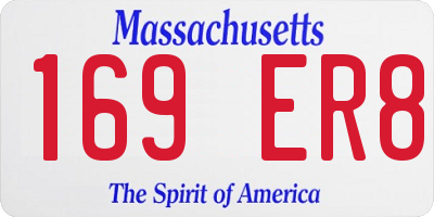 MA license plate 169ER8