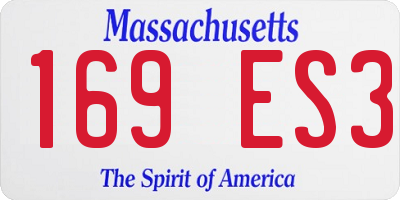 MA license plate 169ES3
