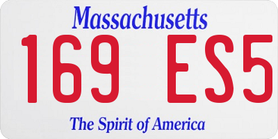 MA license plate 169ES5