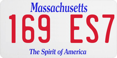MA license plate 169ES7