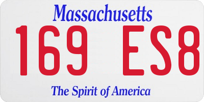 MA license plate 169ES8