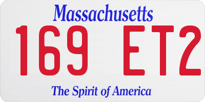 MA license plate 169ET2