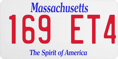 MA license plate 169ET4
