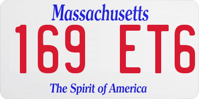 MA license plate 169ET6