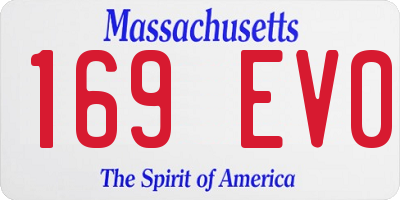 MA license plate 169EV0