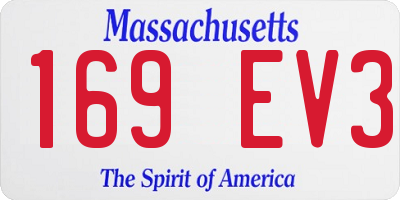 MA license plate 169EV3
