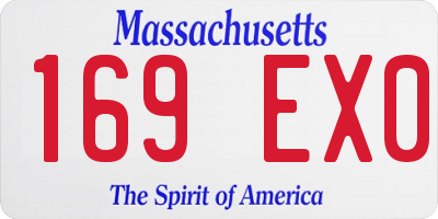 MA license plate 169EX0