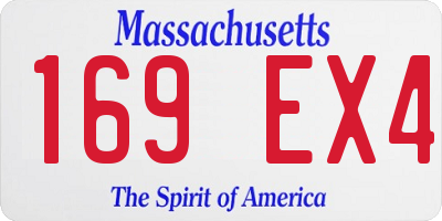 MA license plate 169EX4