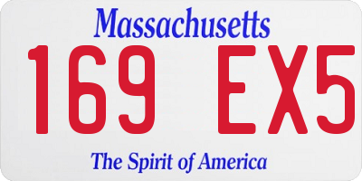 MA license plate 169EX5