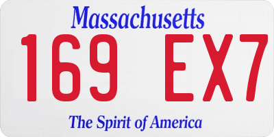 MA license plate 169EX7