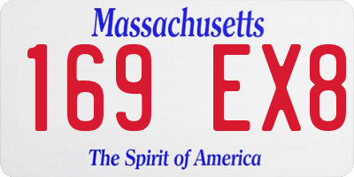 MA license plate 169EX8