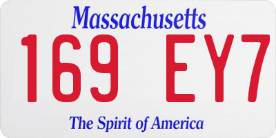 MA license plate 169EY7