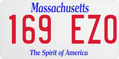 MA license plate 169EZ0