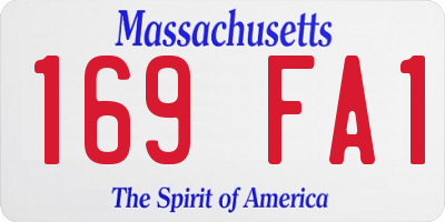MA license plate 169FA1