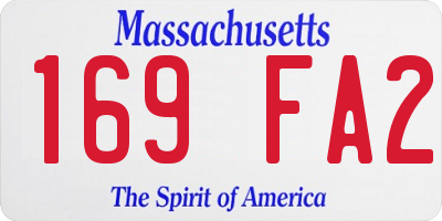 MA license plate 169FA2