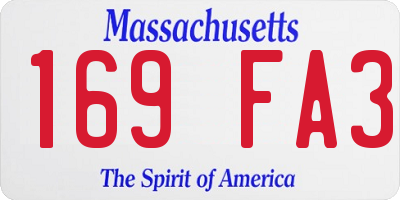 MA license plate 169FA3