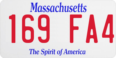 MA license plate 169FA4
