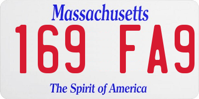 MA license plate 169FA9