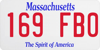 MA license plate 169FB0