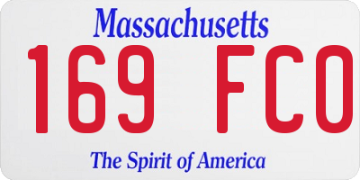 MA license plate 169FC0