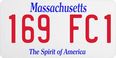 MA license plate 169FC1