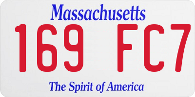 MA license plate 169FC7