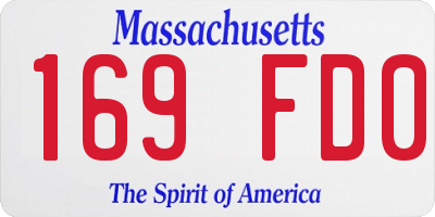 MA license plate 169FD0