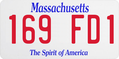 MA license plate 169FD1