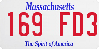 MA license plate 169FD3
