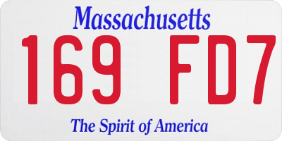 MA license plate 169FD7