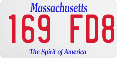 MA license plate 169FD8