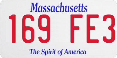 MA license plate 169FE3