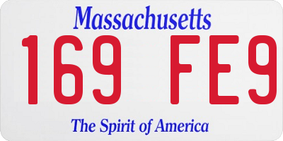 MA license plate 169FE9