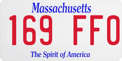 MA license plate 169FF0