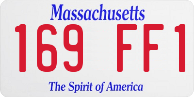 MA license plate 169FF1