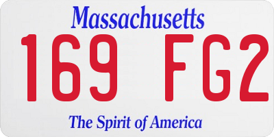 MA license plate 169FG2