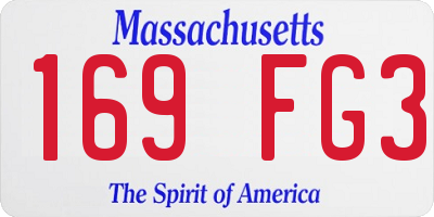 MA license plate 169FG3
