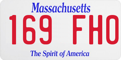 MA license plate 169FH0