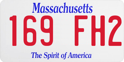MA license plate 169FH2