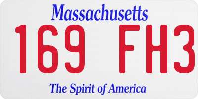 MA license plate 169FH3