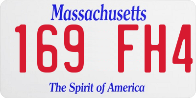 MA license plate 169FH4