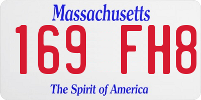 MA license plate 169FH8