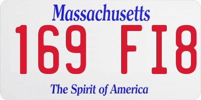 MA license plate 169FI8