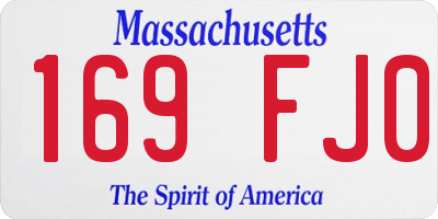MA license plate 169FJ0