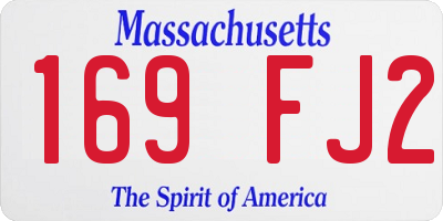 MA license plate 169FJ2