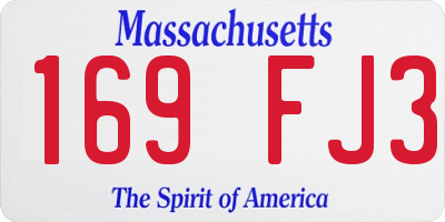 MA license plate 169FJ3