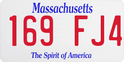 MA license plate 169FJ4