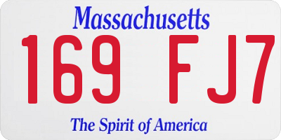 MA license plate 169FJ7