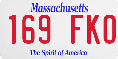 MA license plate 169FK0