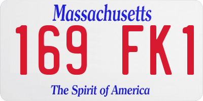 MA license plate 169FK1